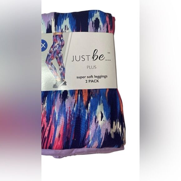 Paint Brush Purple Rose two pack leggings - Picture 1 of 5